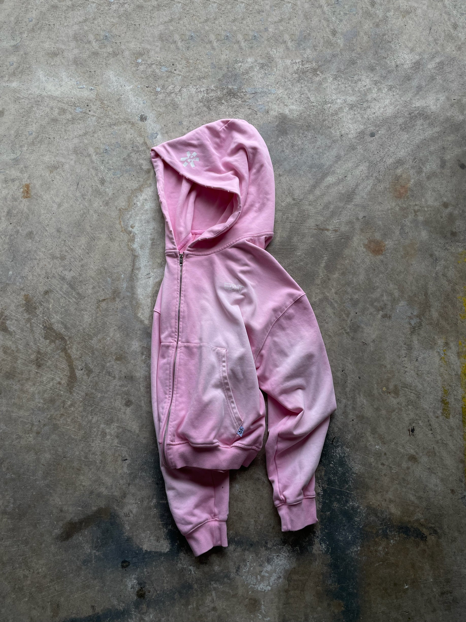 SUN FADED PINK ZIP-UP HOODIE