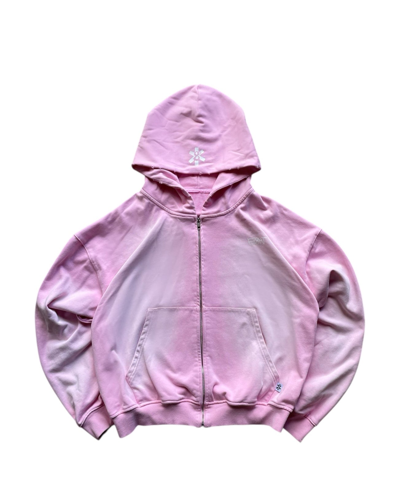 SUN FADED PINK ZIP-UP HOODIE