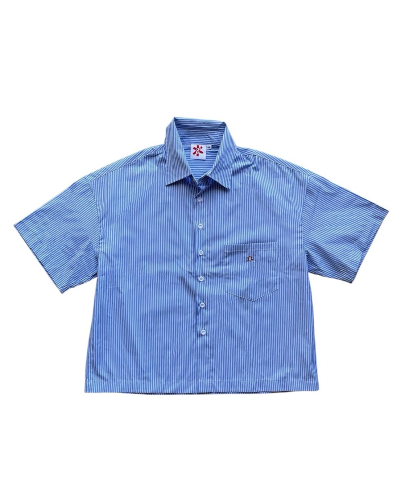 BLUE STRIPED BUTTON-UP