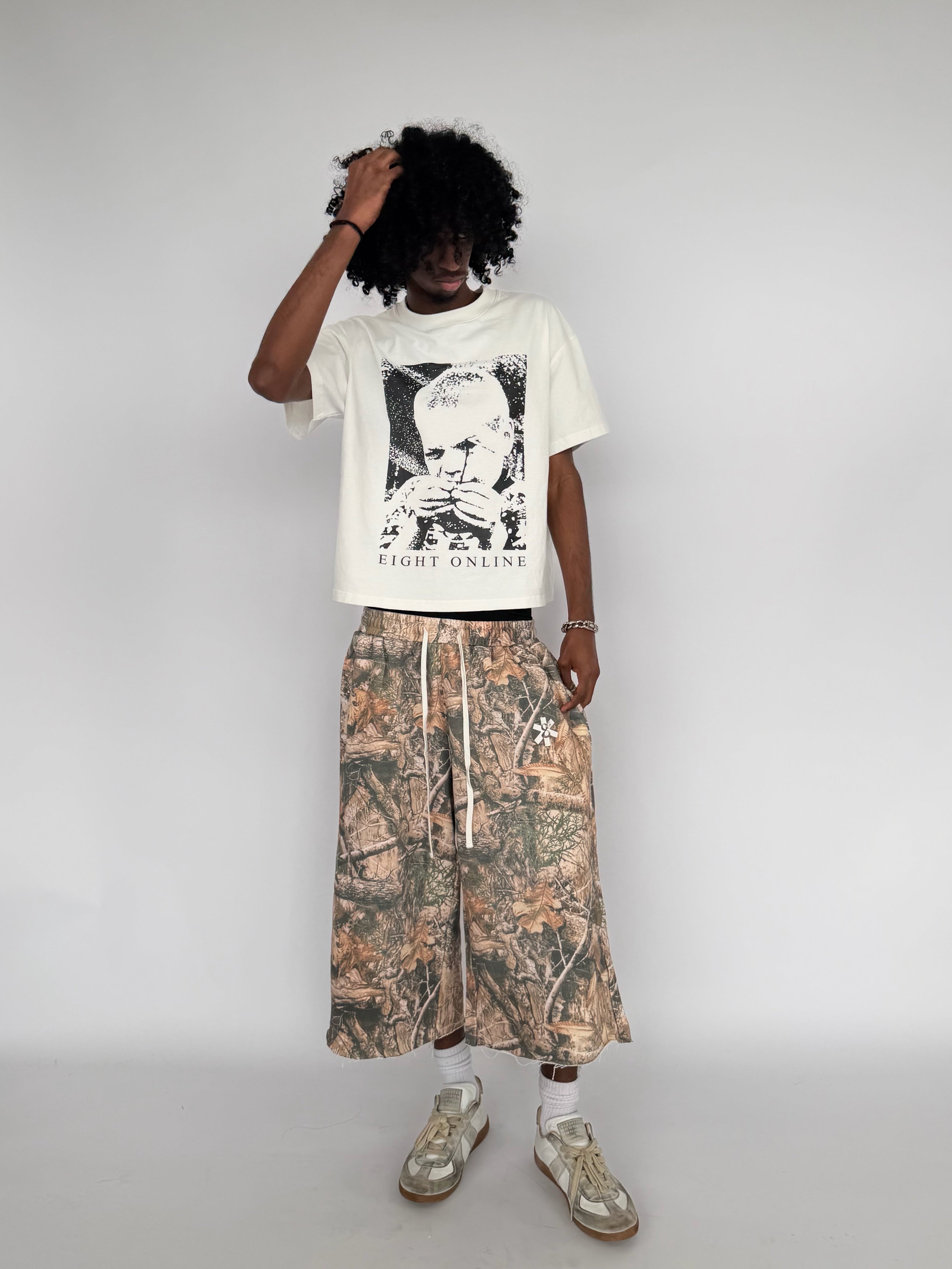 BAGGY DARK CAMO SWEAT SHORT