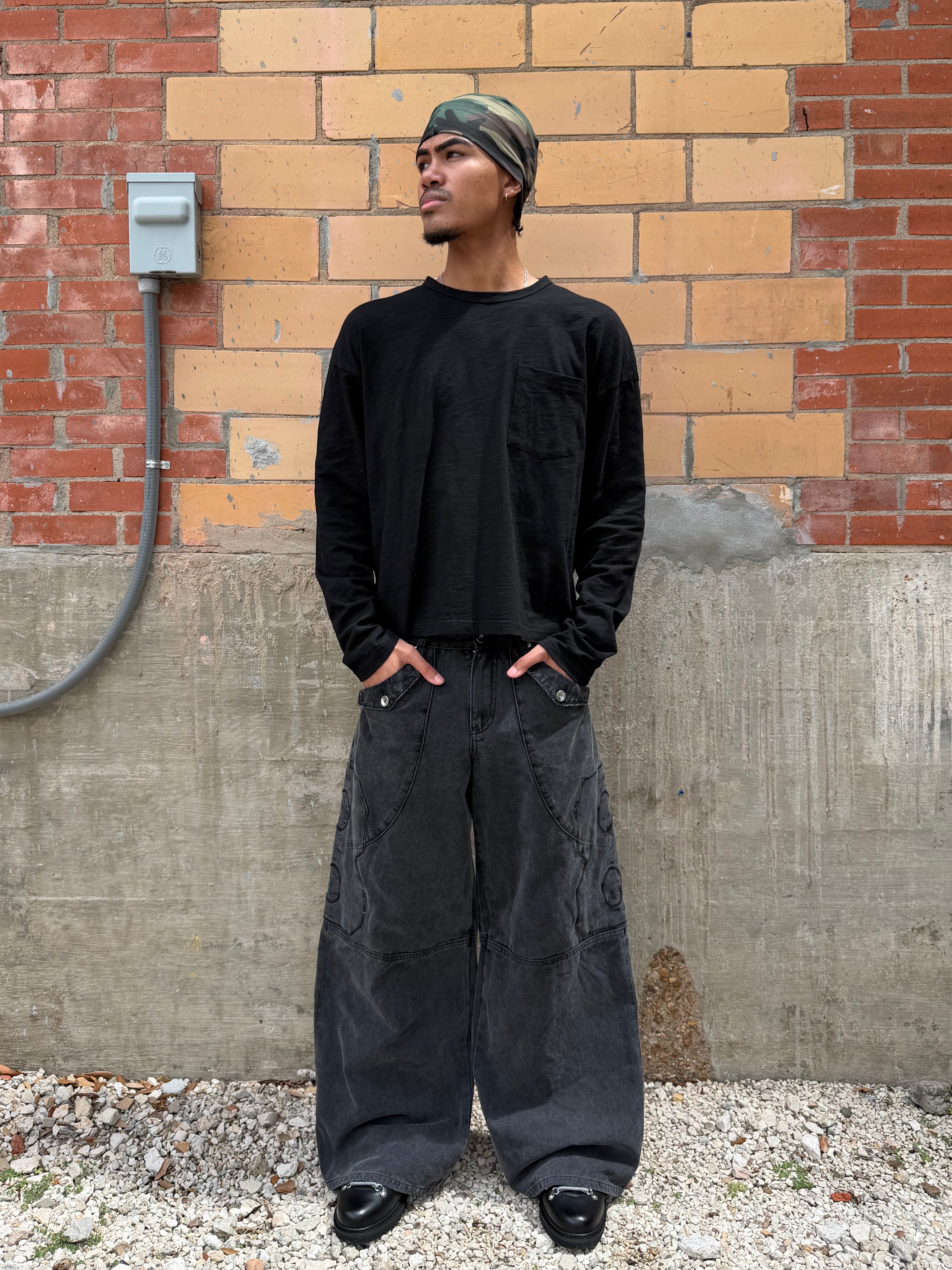 WASHED BUCKLE CANVAS PANT