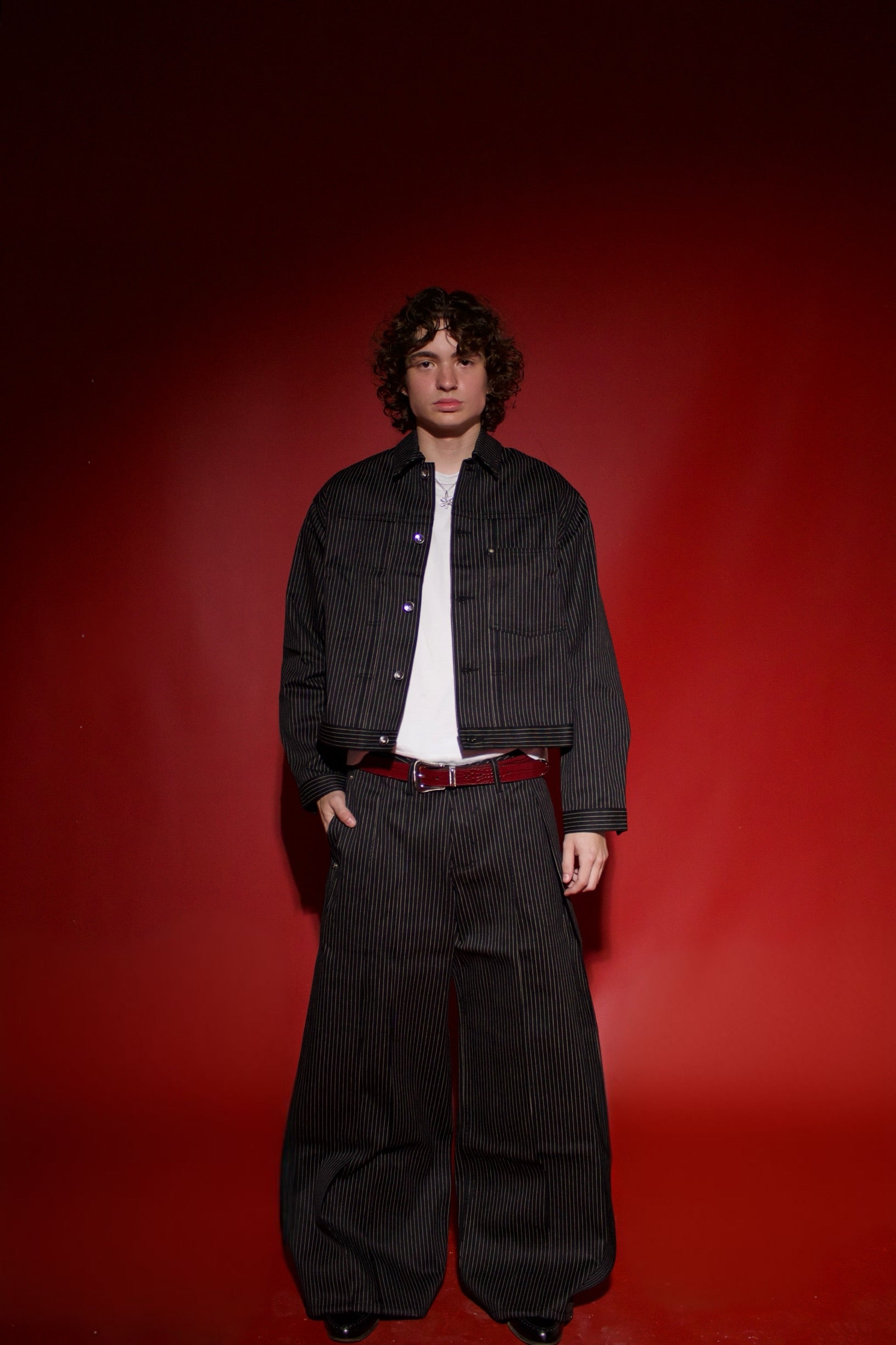 BLACK PINSTRIPE SELVEDGE JACKET