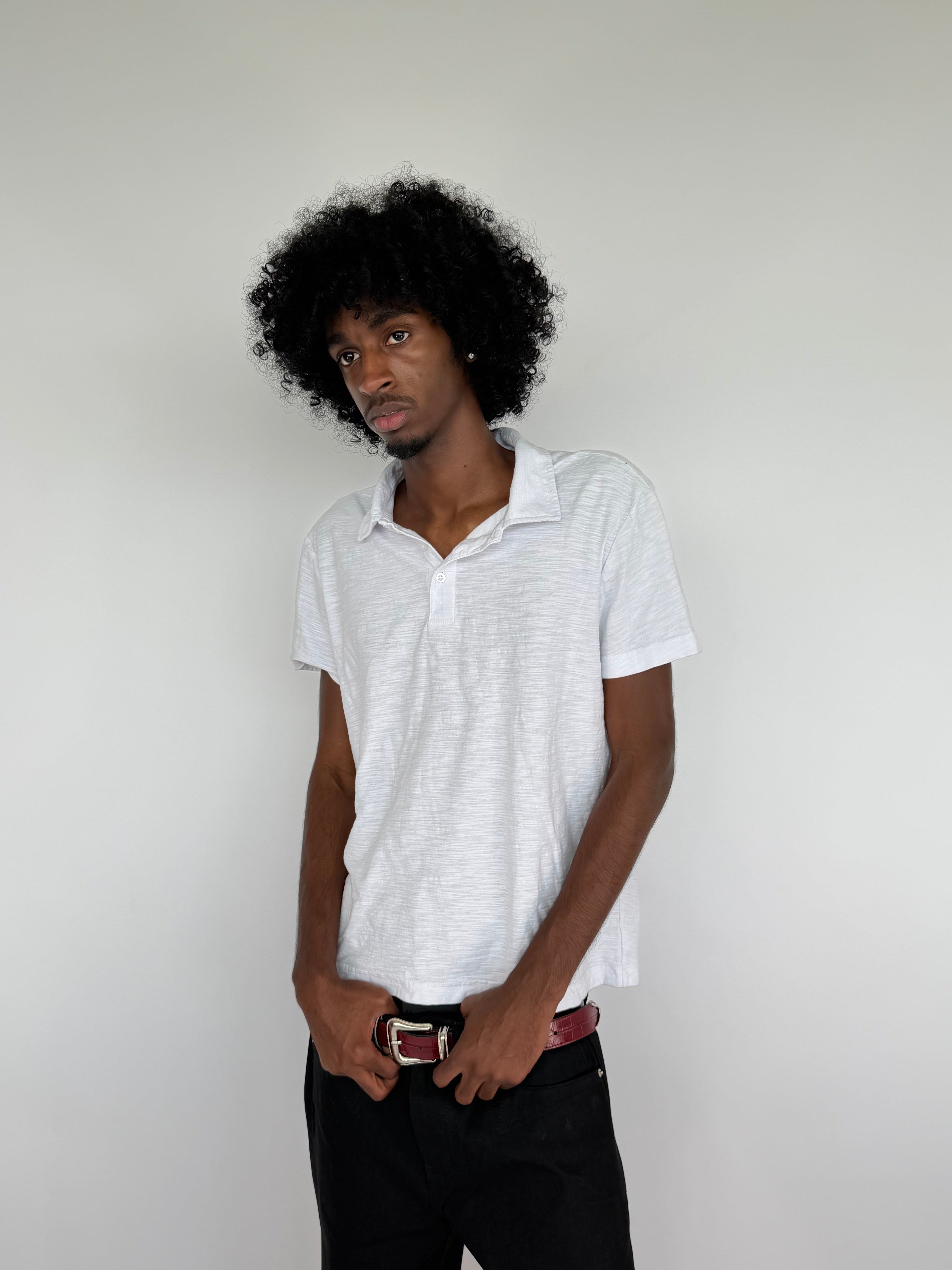 WHITE SLUB POLO