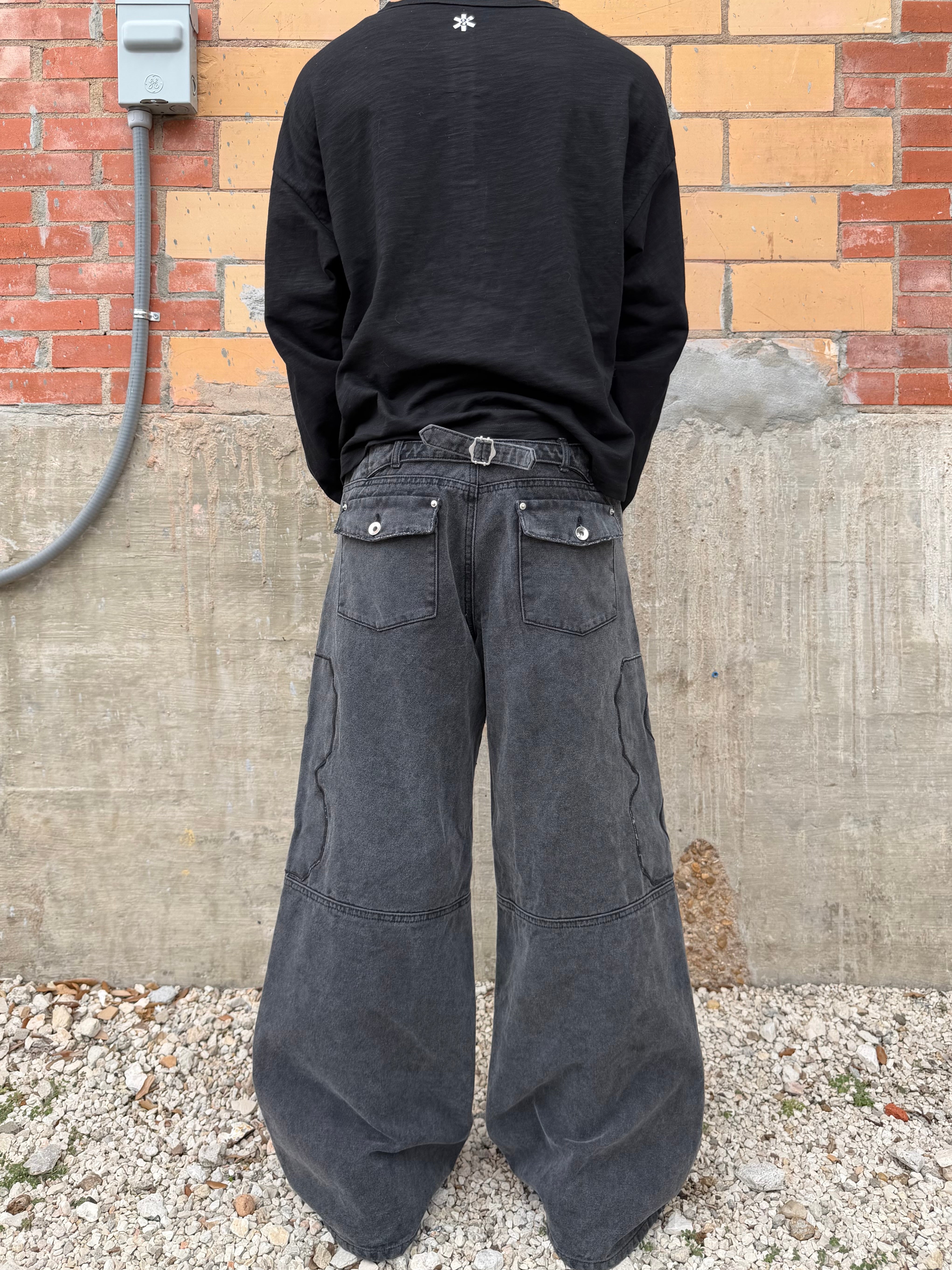 WASHED BUCKLE CANVAS PANT