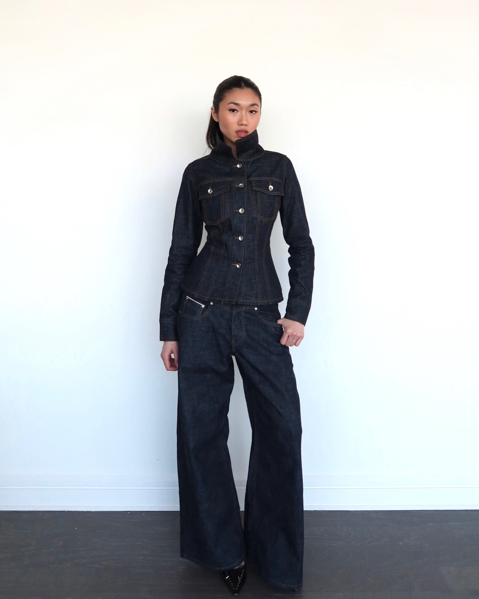 SELVEDGE MOTO CORSET JACKET
