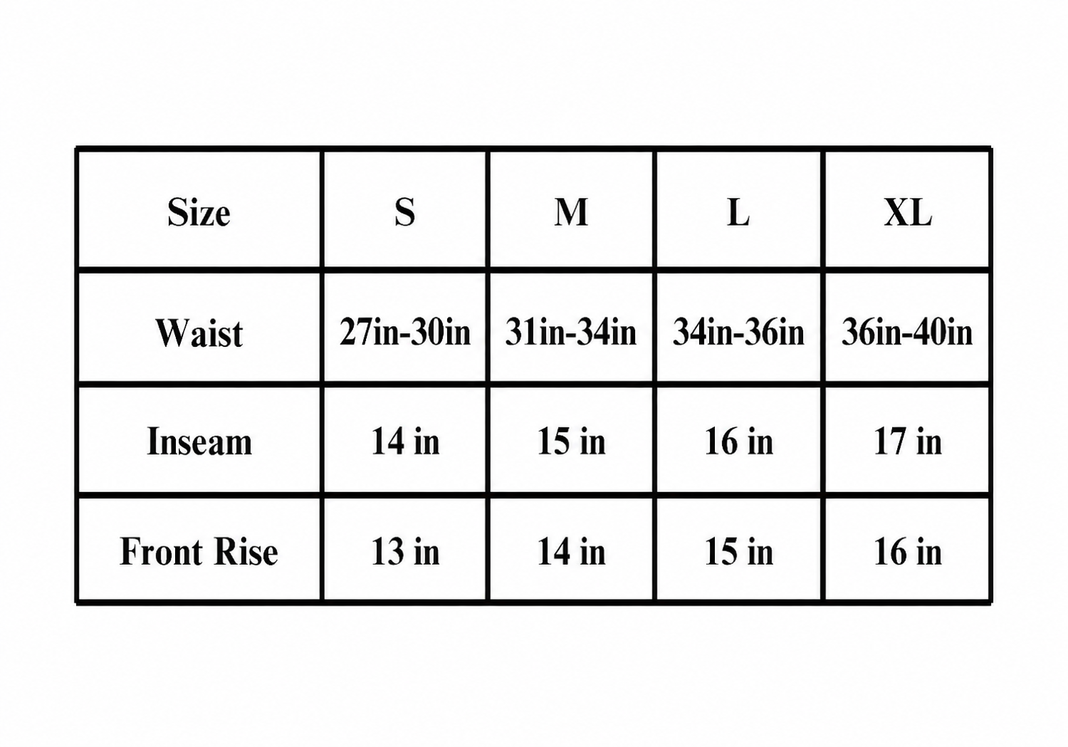 Size chart