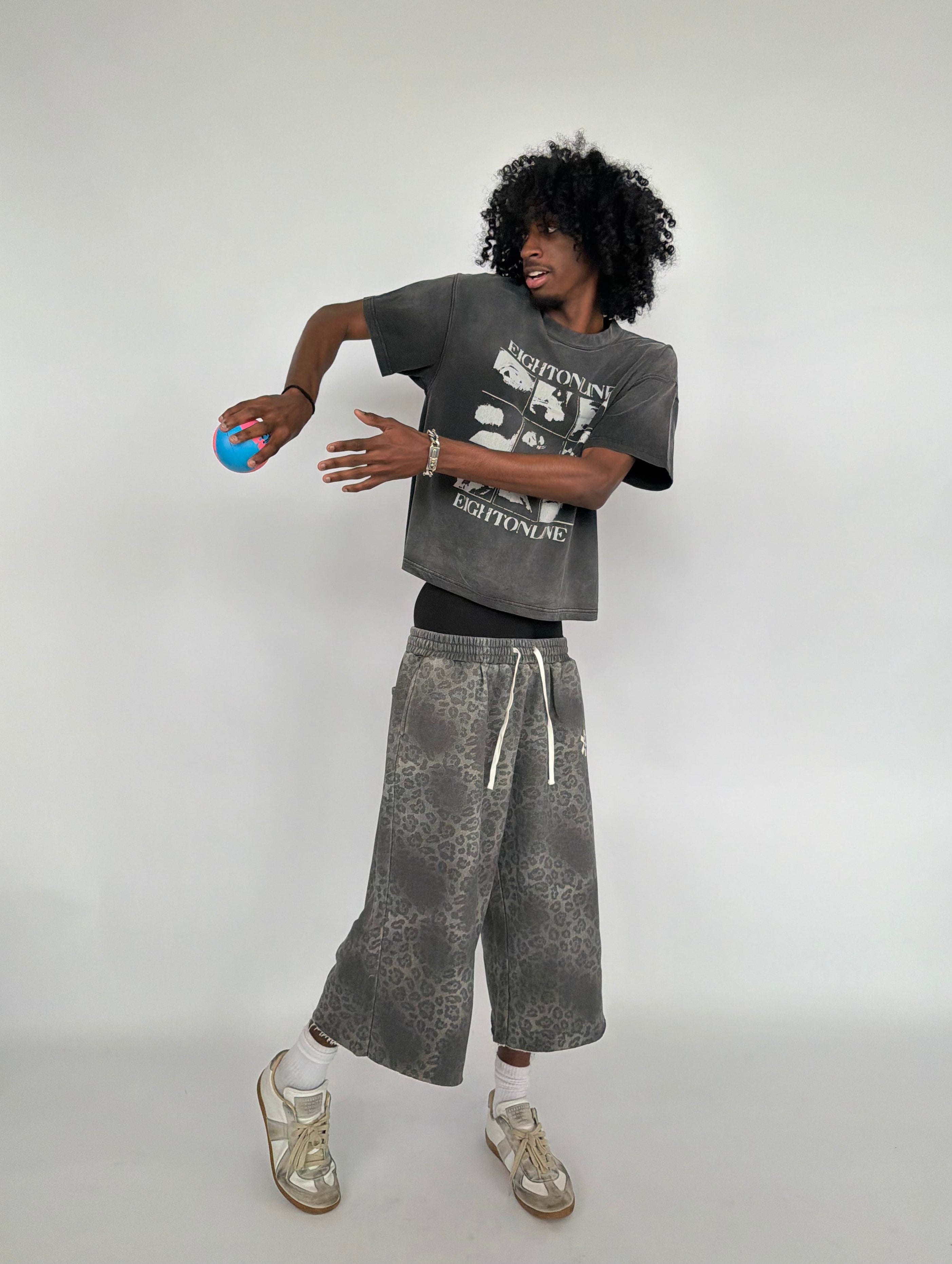 BAGGY LEOPARD SWEAT SHORT