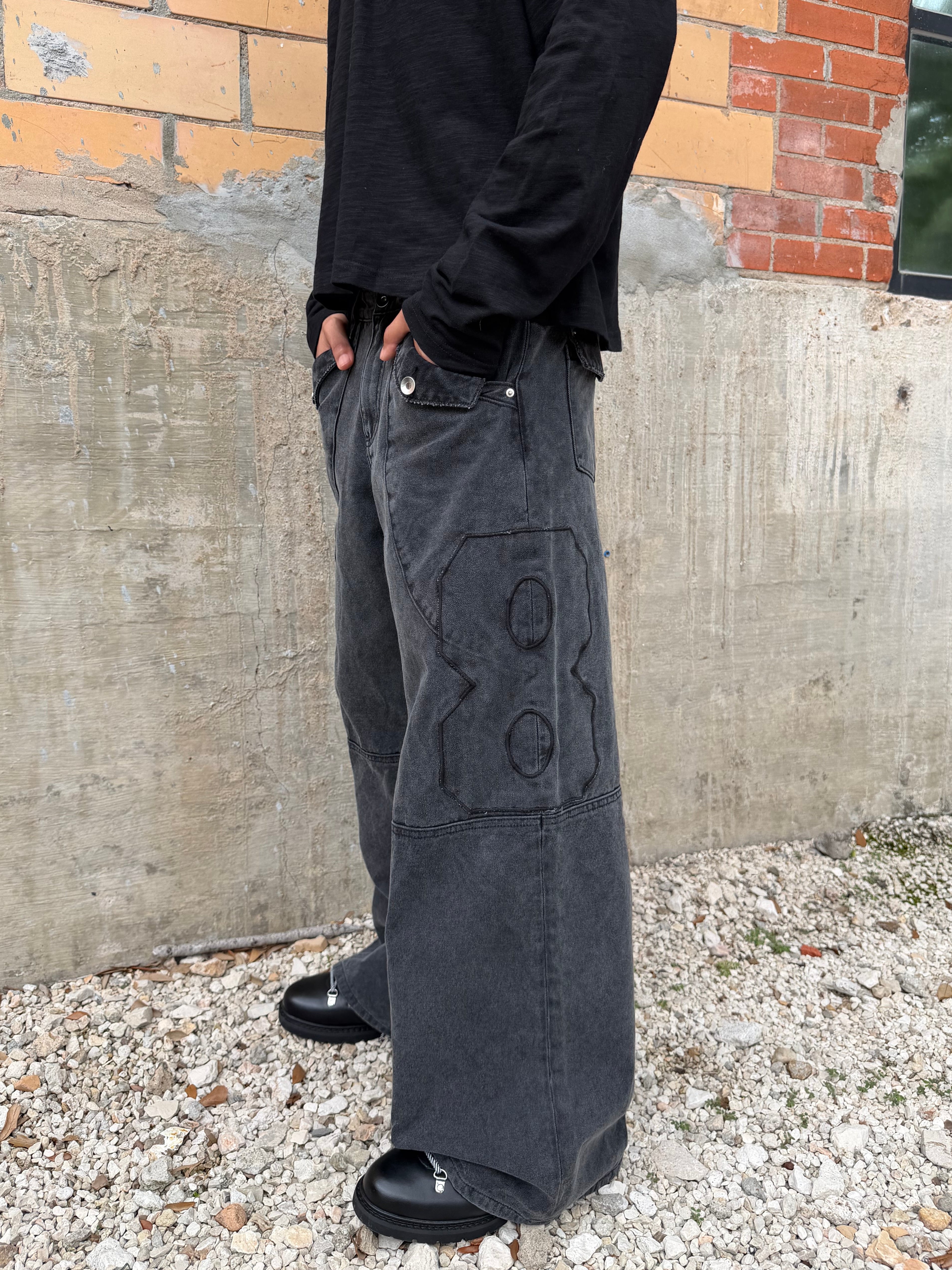 WASHED BUCKLE CANVAS PANT