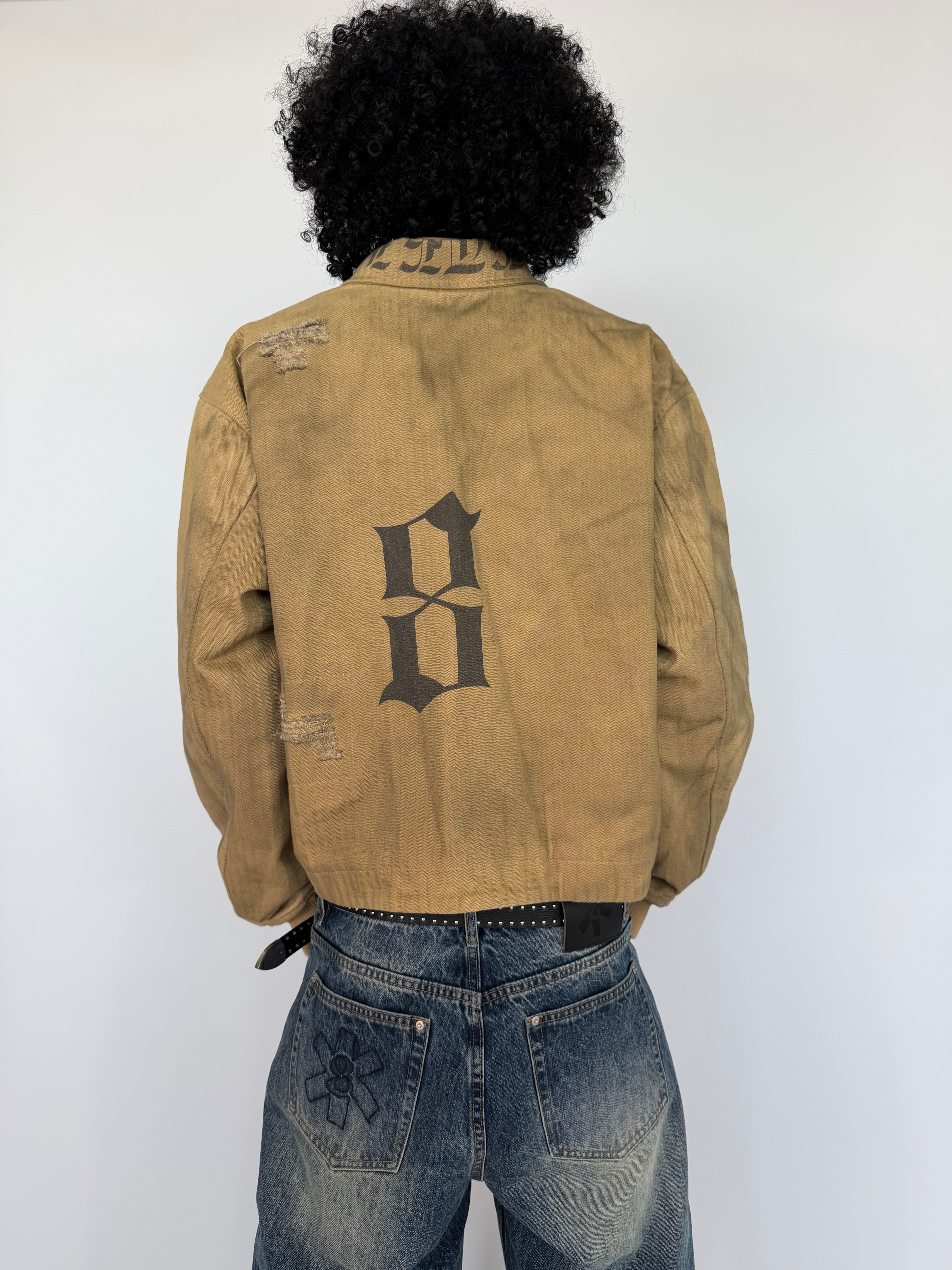 DISTRESSED POTATO SACK JACKET