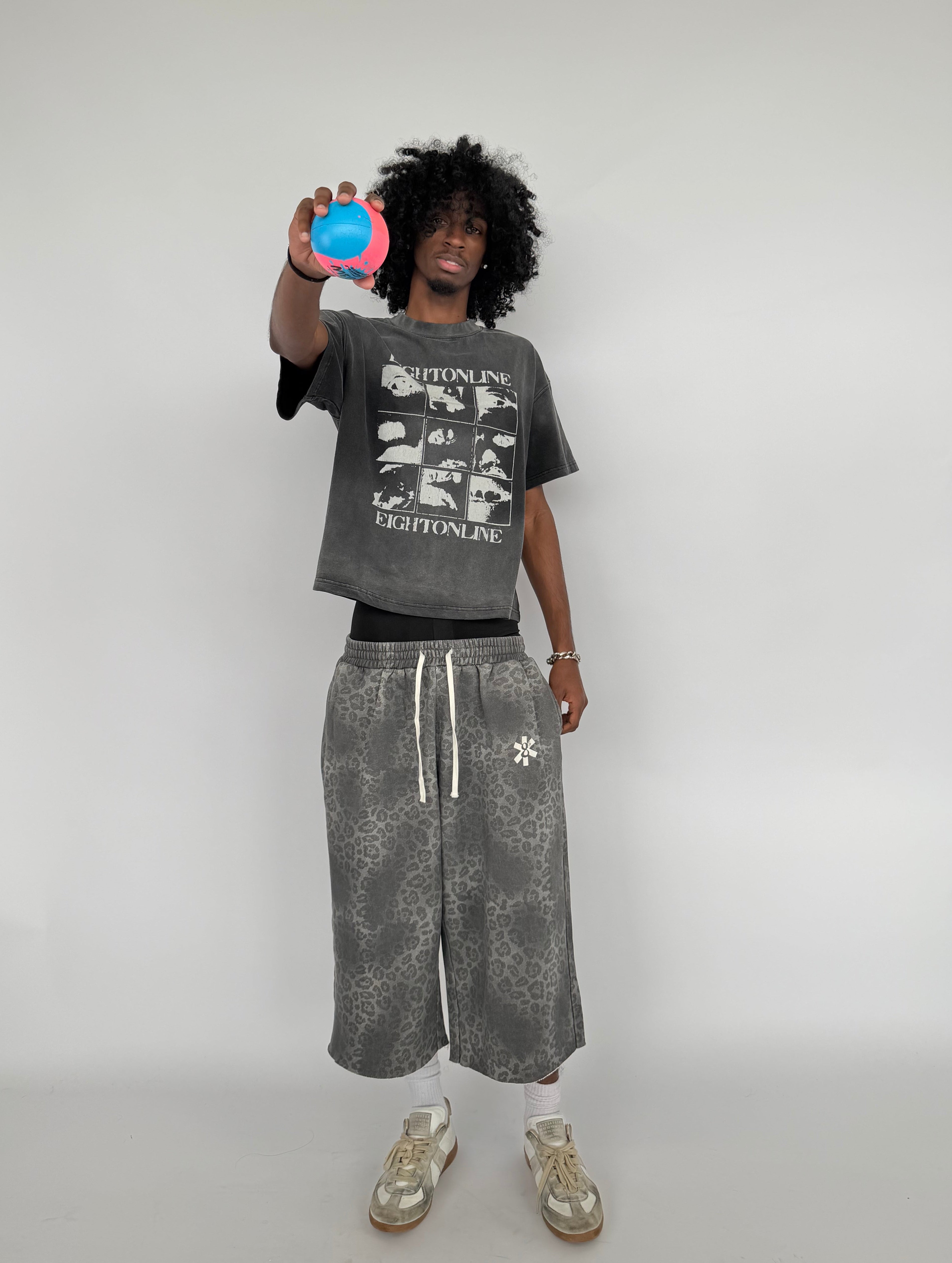 BAGGY LEOPARD SWEAT SHORT