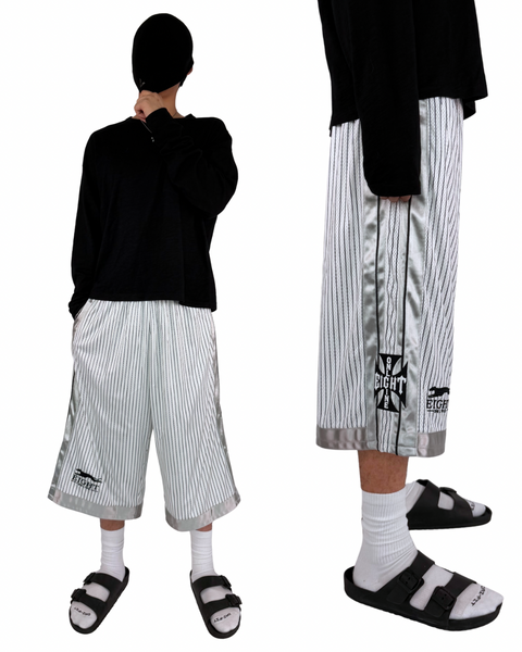 BAGGY PINSTRIPE MESH SHORTS – EIGHTONLINE
