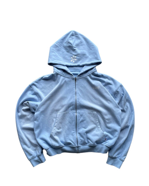SUN FADED BLUE ZIP-UP HOODIE – EIGHTONLINE