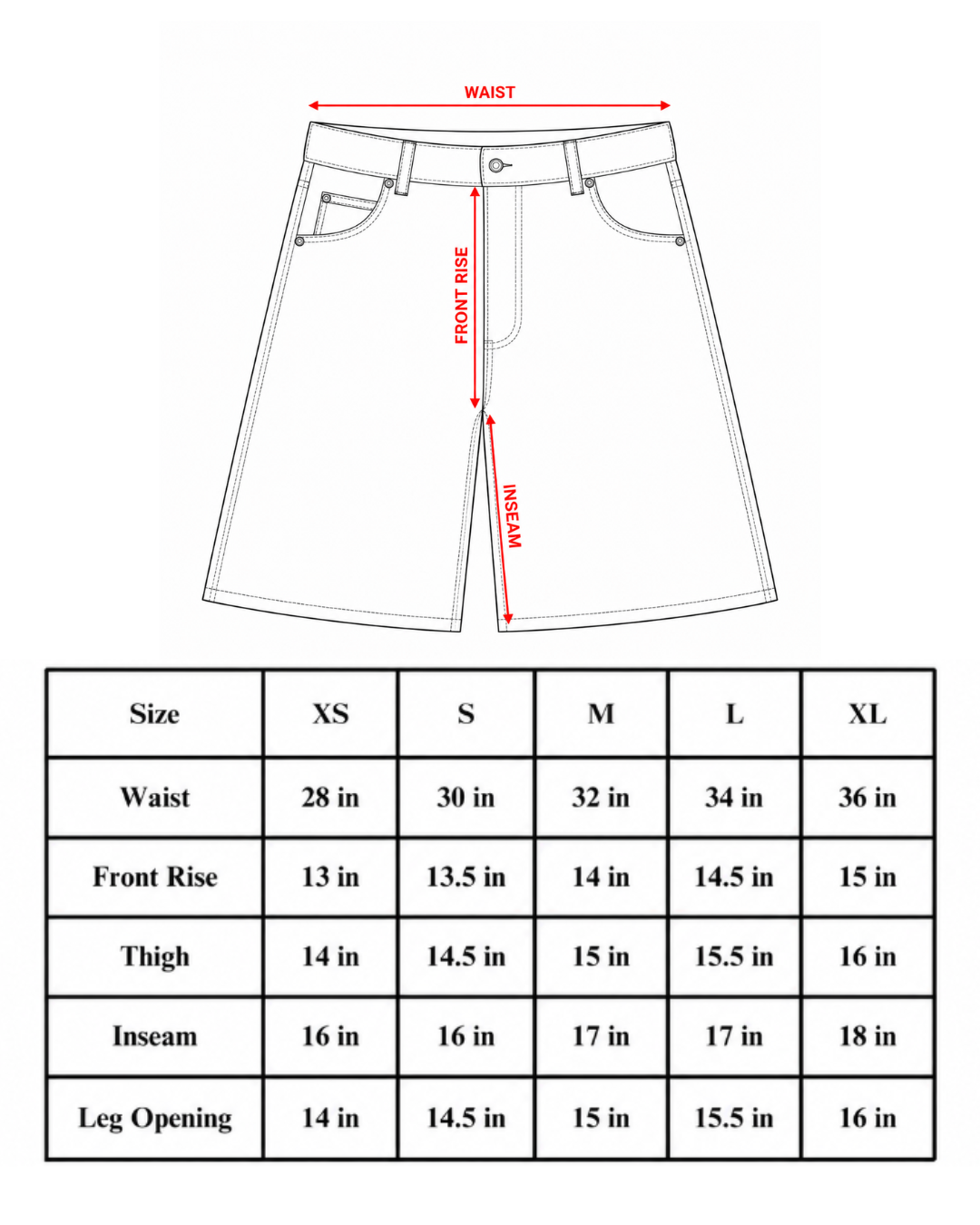 Size chart