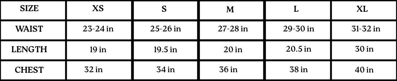 Size chart