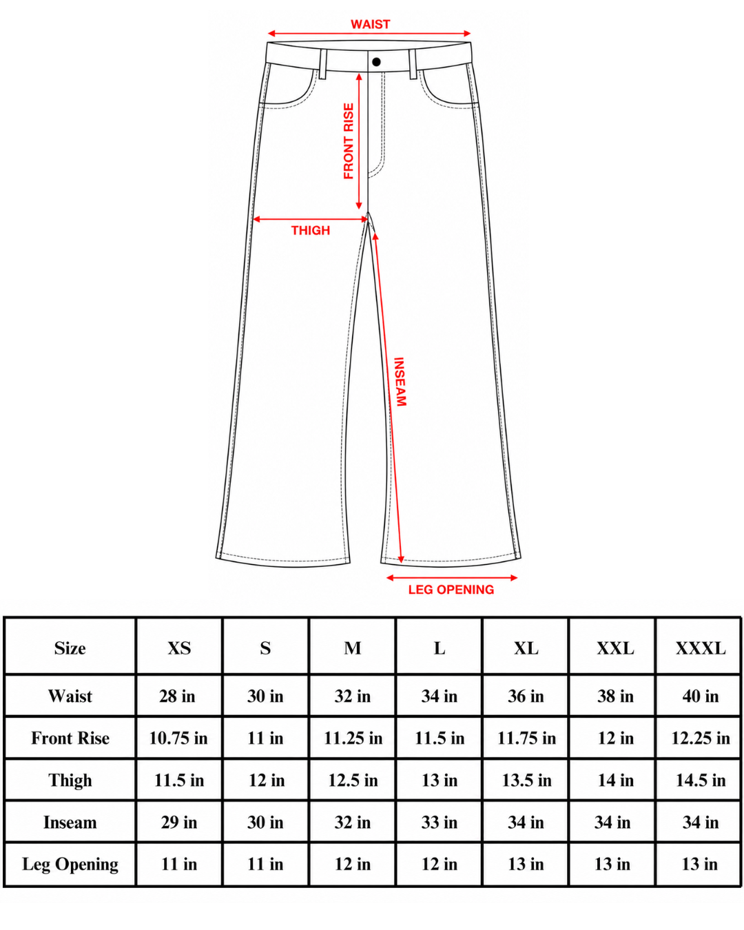 Size chart