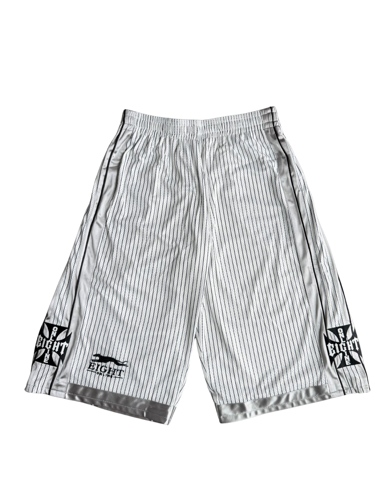 BAGGY PINSTRIPE MESH SHORTS
