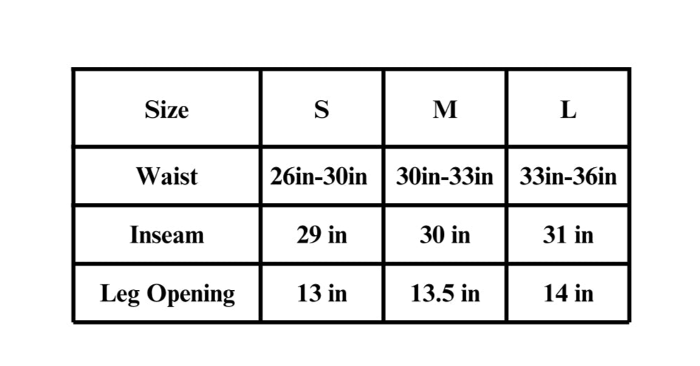 Size chart