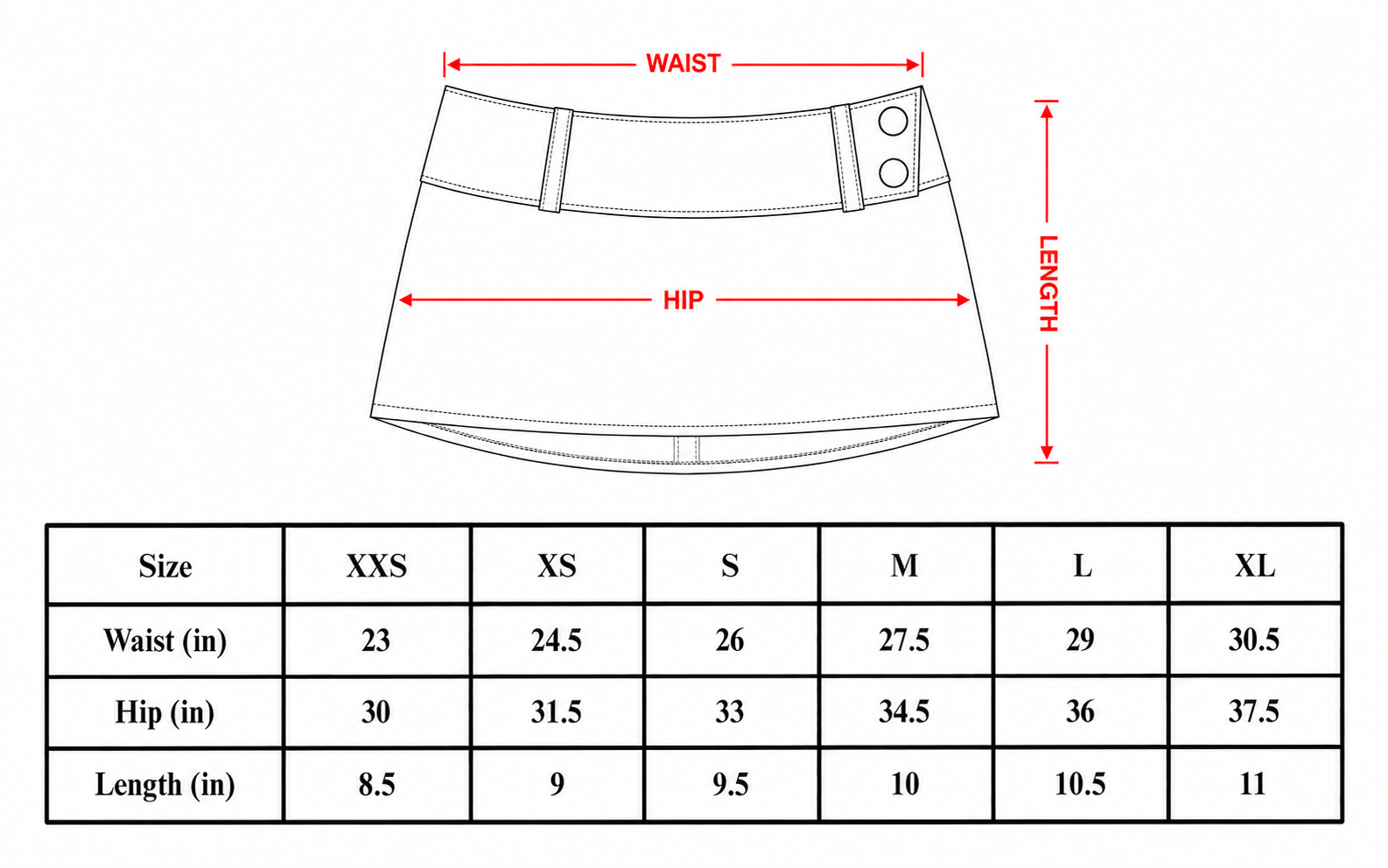 Size chart