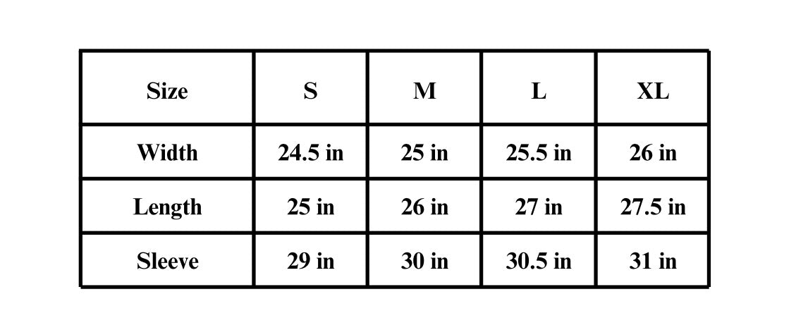 Size chart